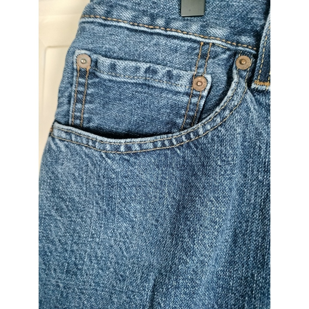 Levis 505 Jean Shorts Mens 34(33) Blue Dark Stonewash WaterLess Regular Fit 10" - Picture 13 of 15